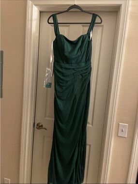 Azazie Emerald Green Ruched Maxi Dress
